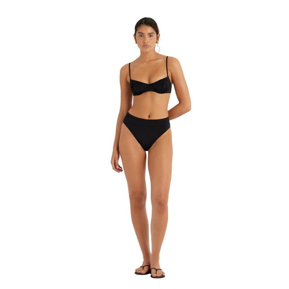 NEW PEONY mid high cut bikini pant in black